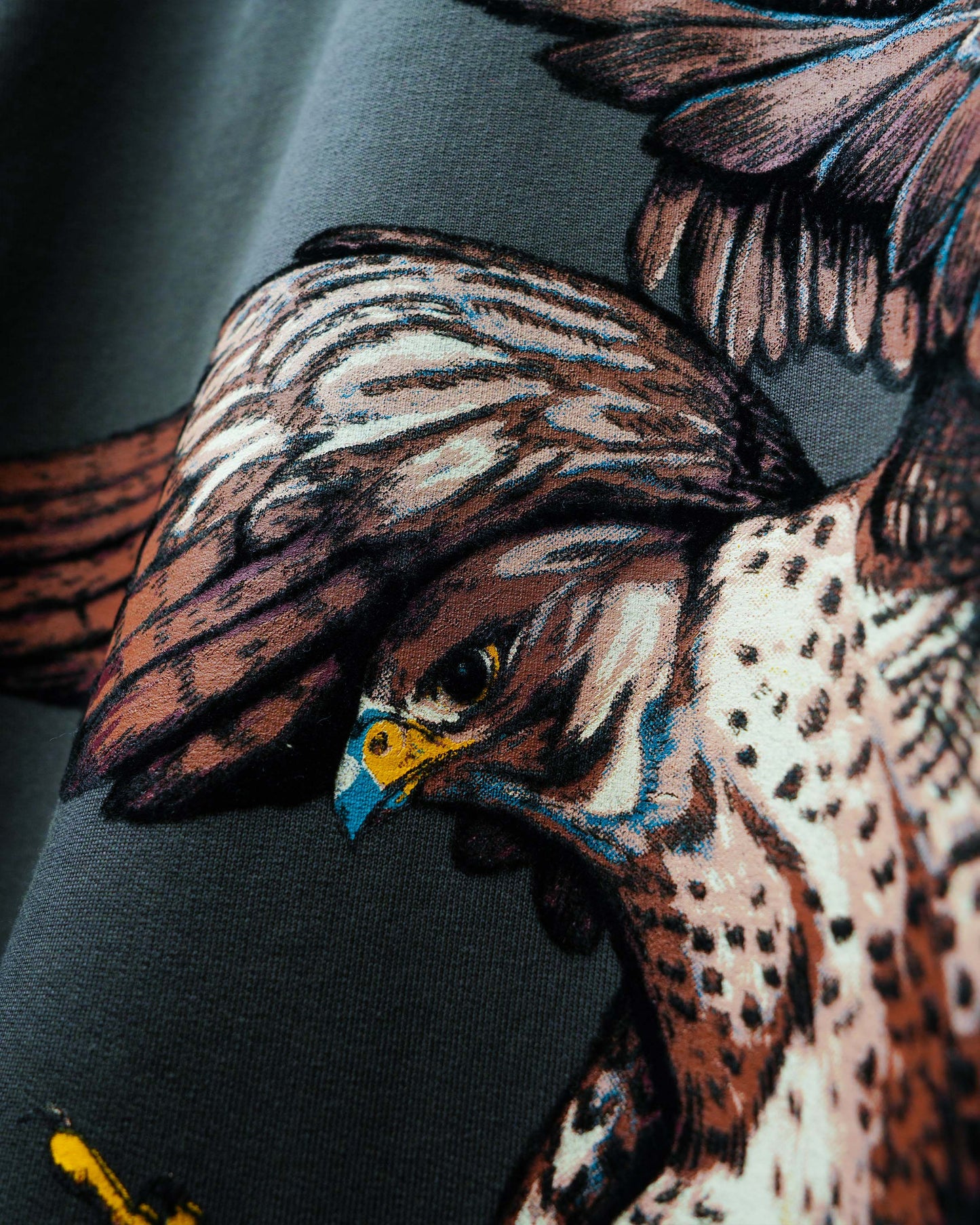 Grey Alpha Descent T-Shirt - Folk Print