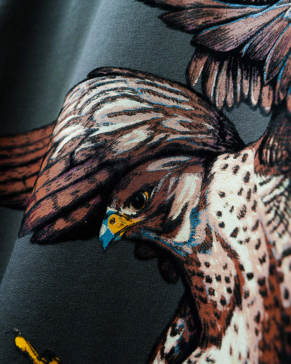 Grey Alpha Descent T-Shirt - Folk Print