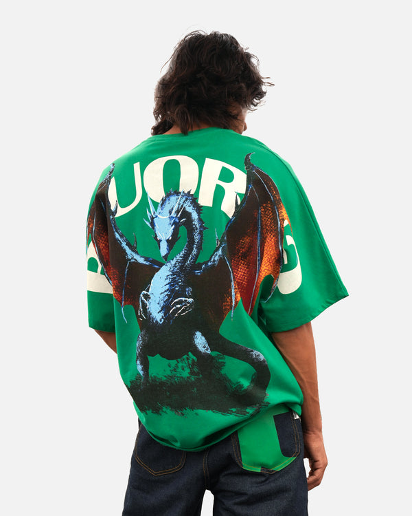 Premium oversized green t-shirt Shenron print