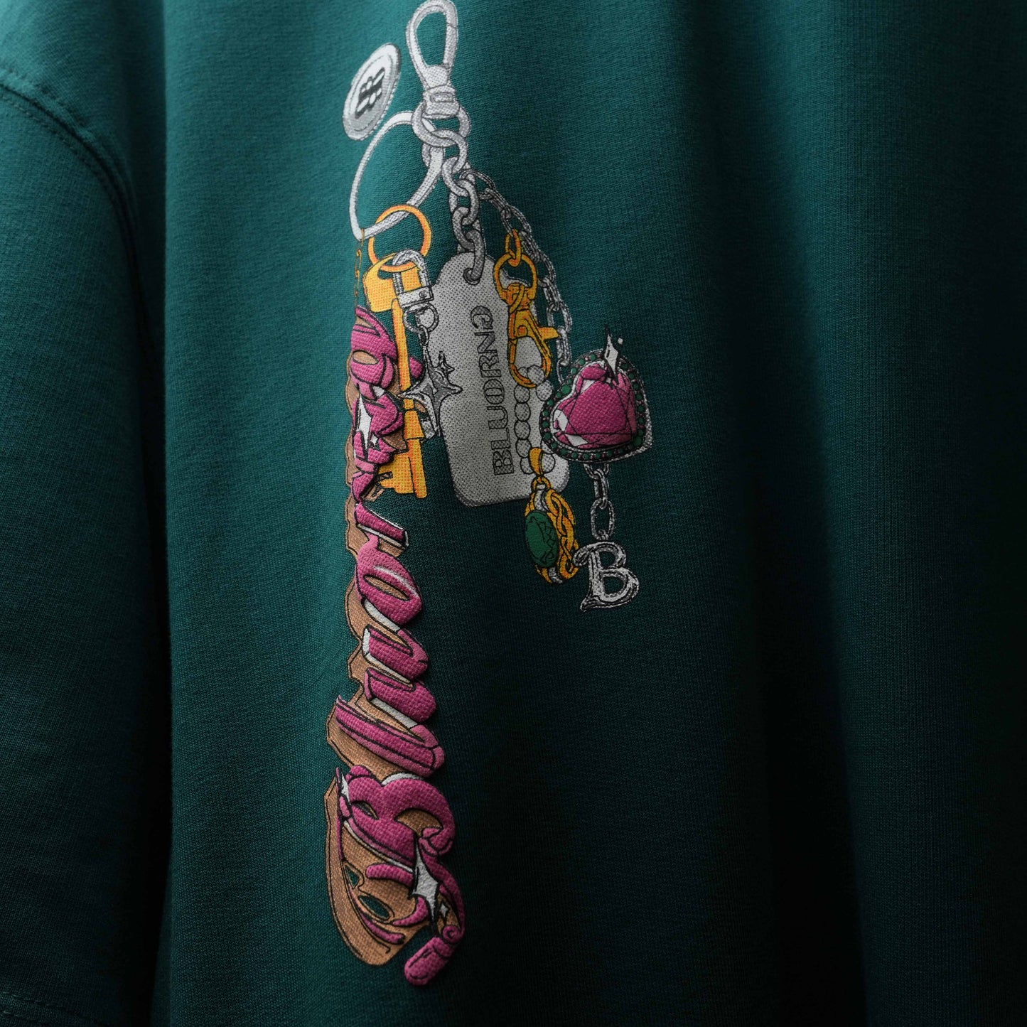 GREEN BIRDS AND BLING T-SHIRT