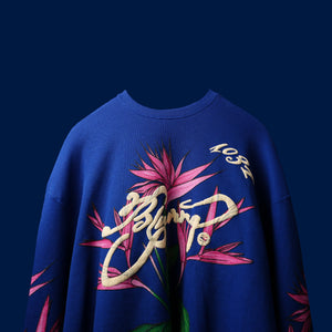 Navy Bird Of Paradise Full Sleeve T-Shirt