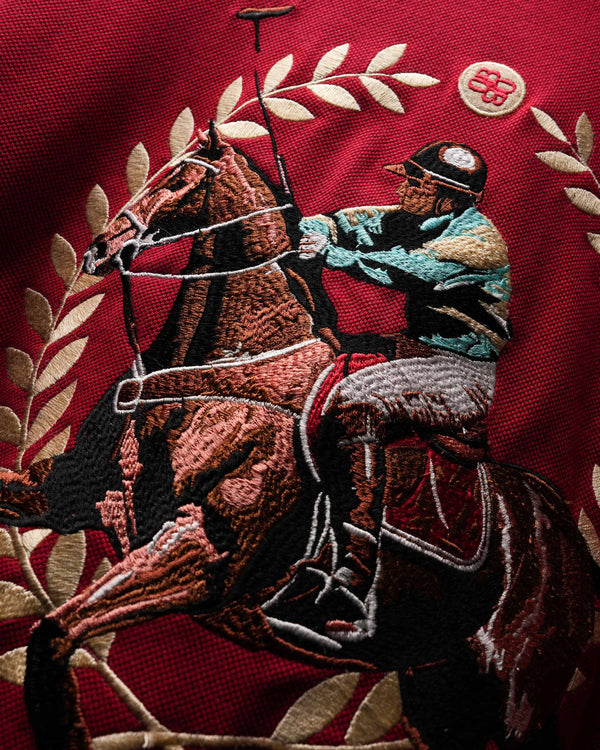 Rush Red Saddle League Polo T-Shirt