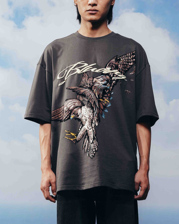 Grey Alpha Descent T-Shirt - Oversized