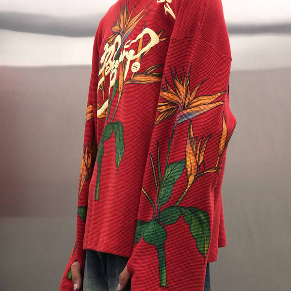 Bird of Paradise Full Sleeve T-Shirt - Premium Waffle Fabric t-shirt