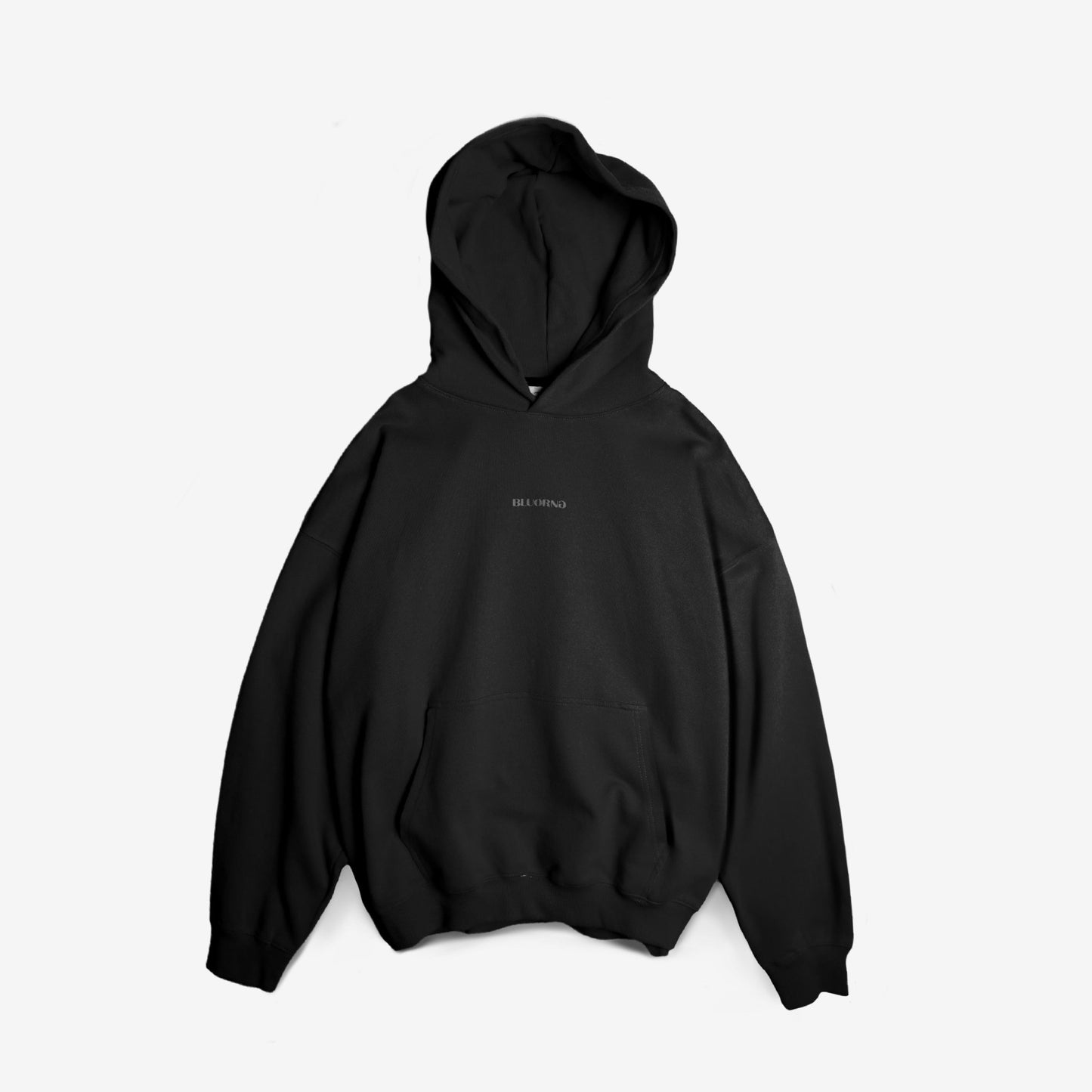 BASIC BLACK HOODIE - Bluorng