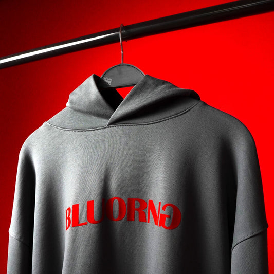 BASIC HOODIE GREY - Bluorng