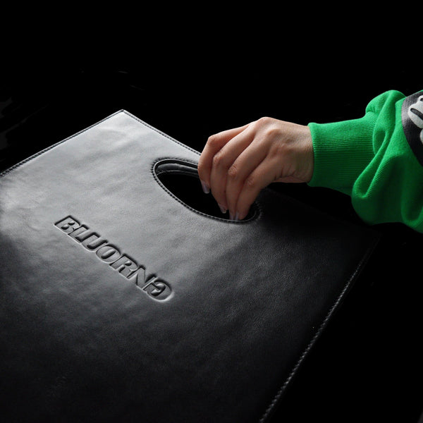 Leather Shopping Bag (Black) - Bluorng