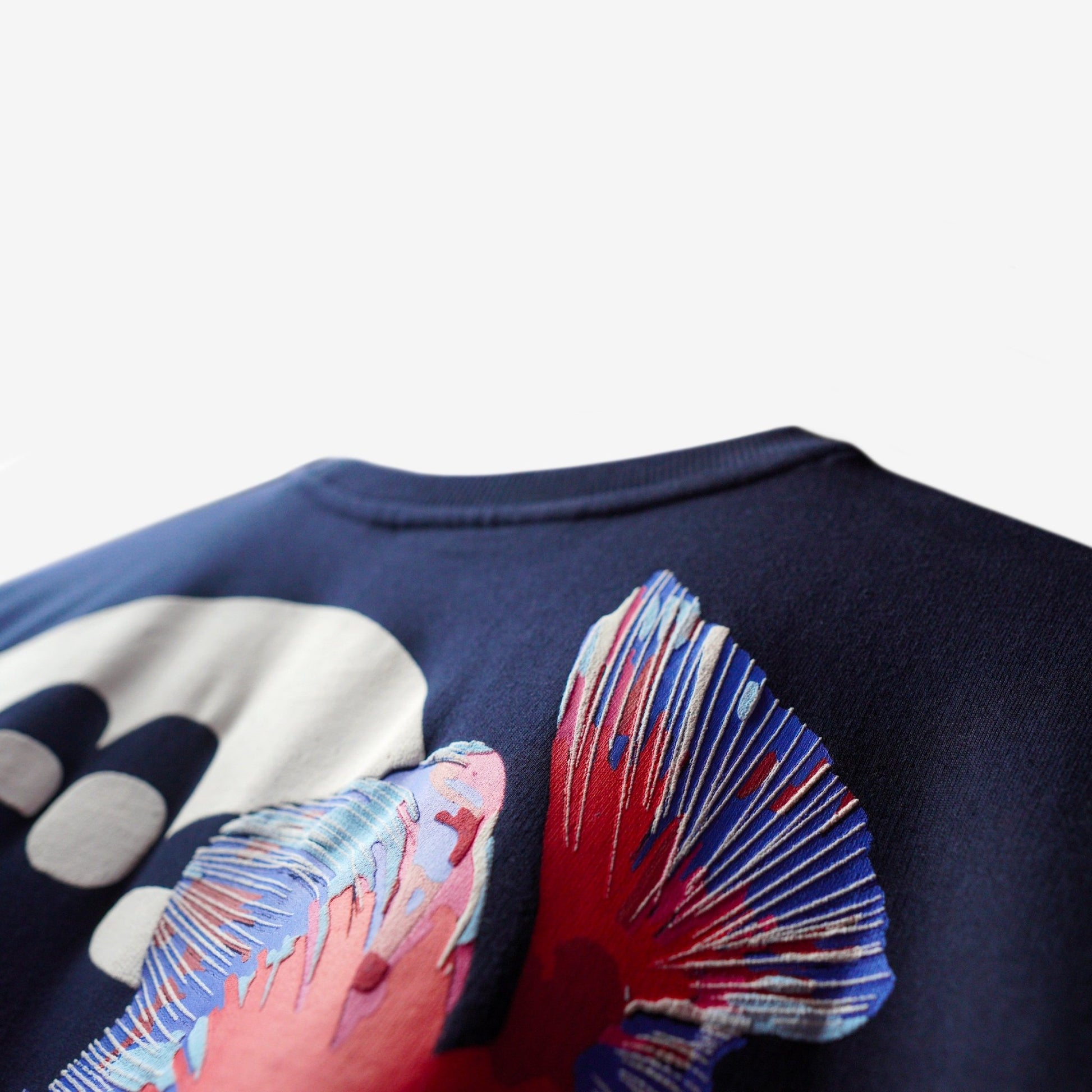 NAVY GOLD FISH T- SHIRT - Bluorng