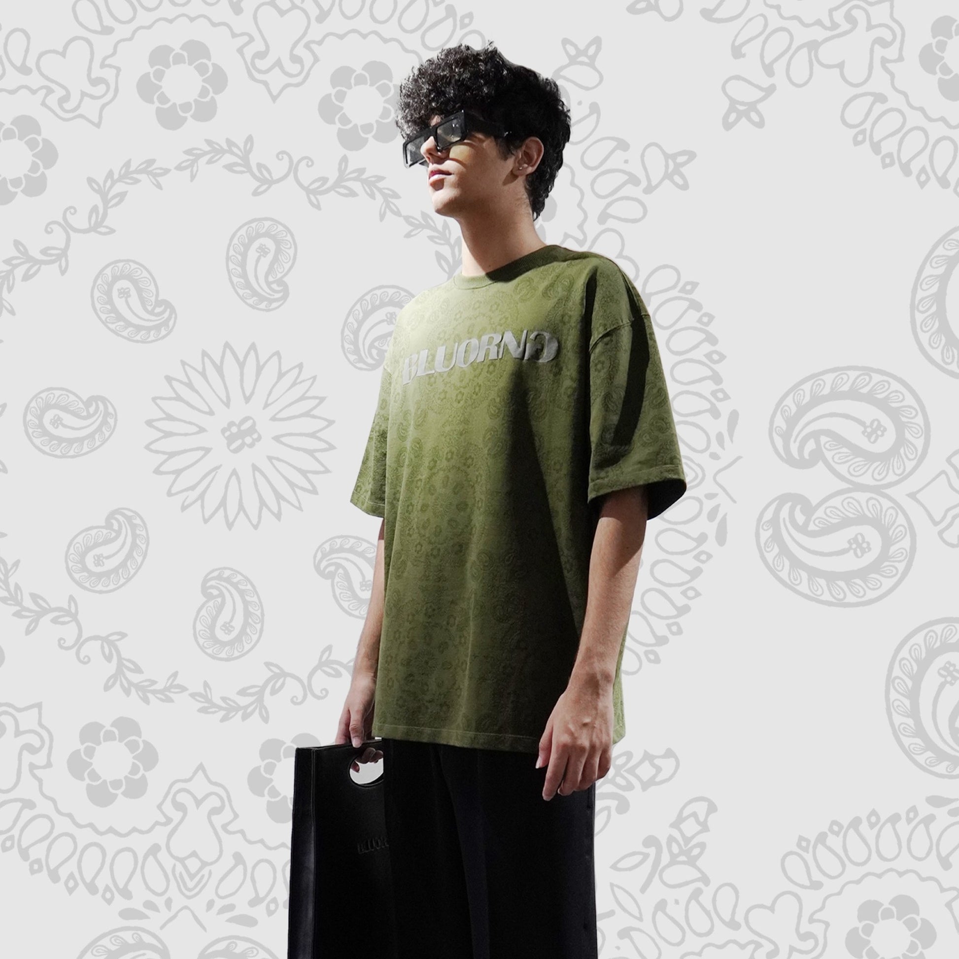 Olive Paisley tee - Bluorng