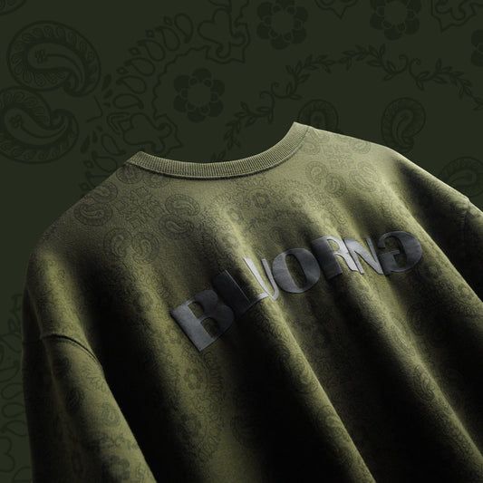 Olive Paisley tee - Bluorng